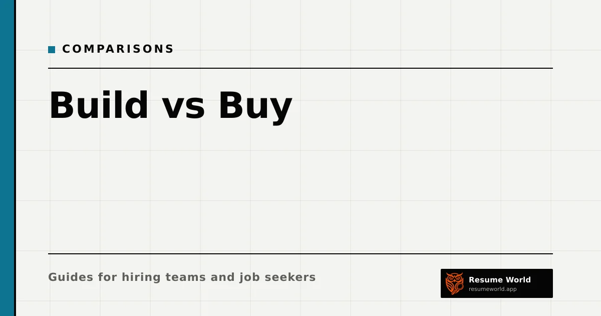 Build vs Buy: Should You Build Your Own AI Resume Screening Tool? — Resume World