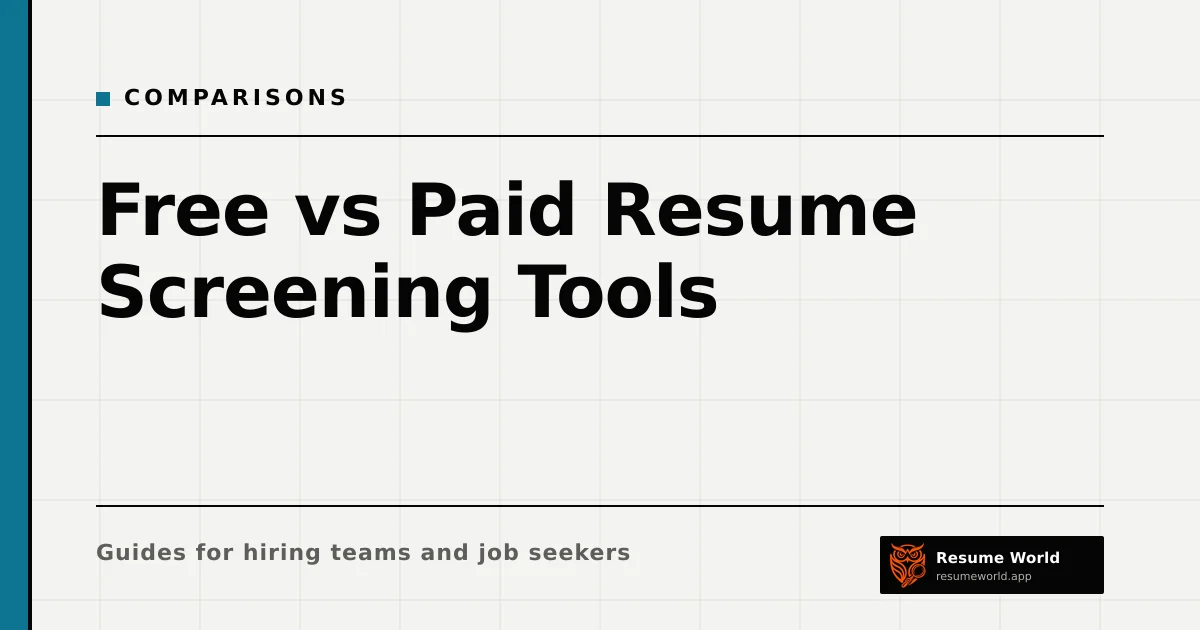 Free vs Paid Resume Screening Tools: What You Give Up and What You Get — Resume World