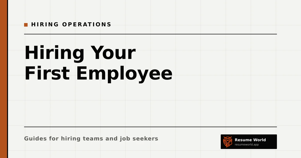 Hiring Your First Employee: A Practical Checklist for Small Businesses — Resume World