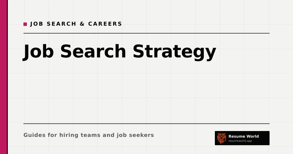 Job Search Strategy: A Step-by-Step Plan That Doesn't Burn You Out — Resume World
