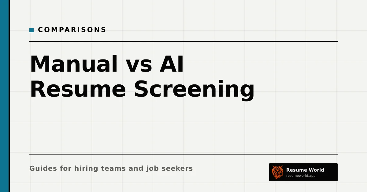 Manual vs AI Resume Screening: An Honest Comparison — Resume World