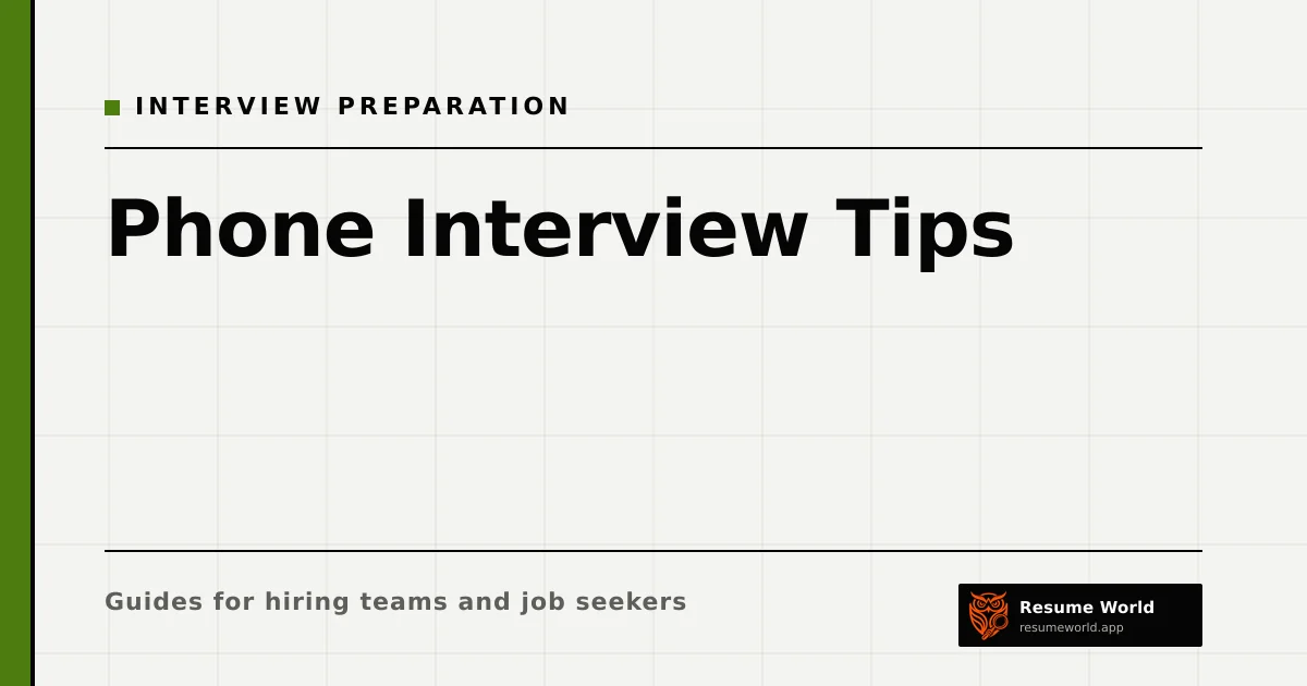 Phone Interview Tips: How to Prepare for a Recruiter Screen — Resume World