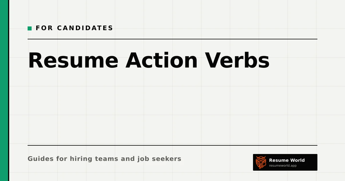Resume Action Verbs: How to Choose Ones That Mean Something — Resume World