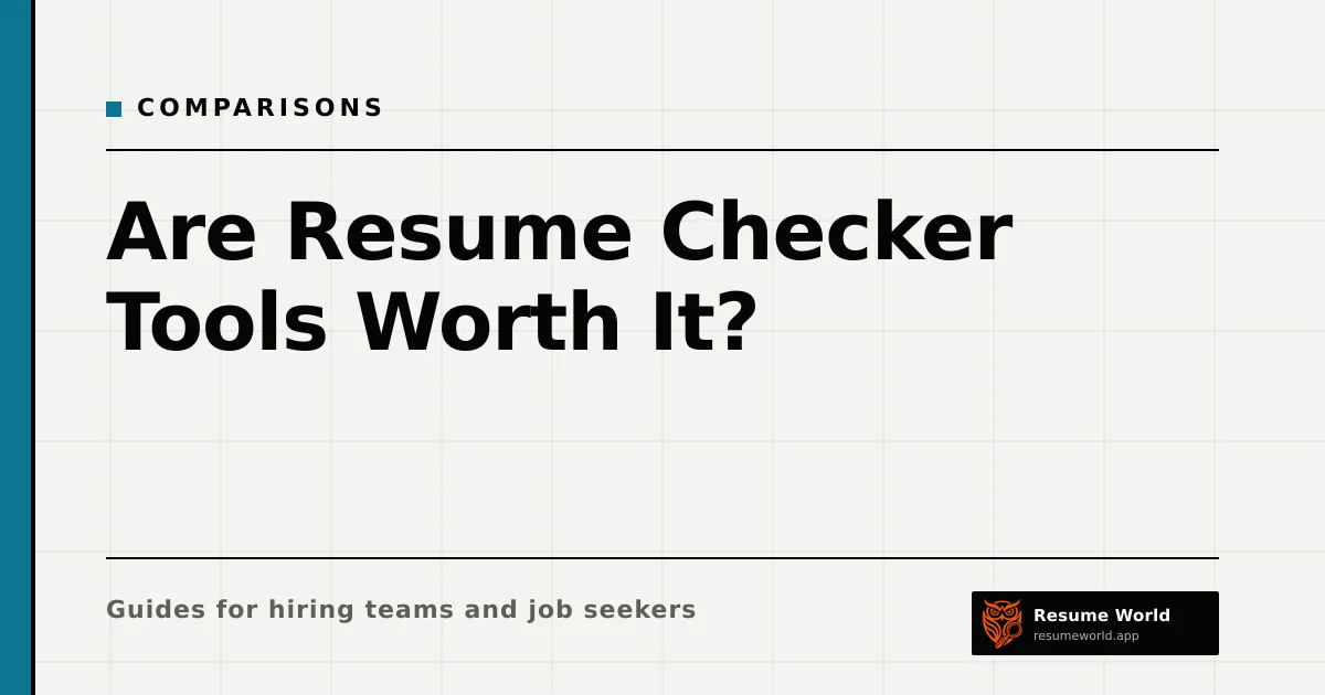 Are Resume Checker Tools Worth It? What ATS Scores Can Tell You — Resume World