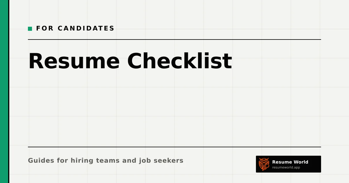 Resume Checklist: 25 Things to Check Before You Hit Send — Resume World