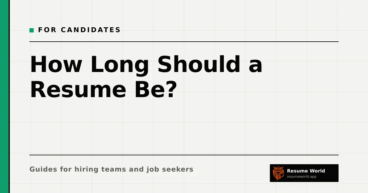 How Long Should a Resume Be? One Page, Two Pages or More — Resume World
