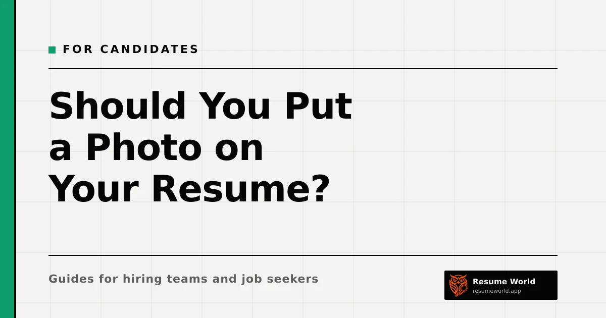 Should You Put a Photo on Your Resume? It Depends Where You Apply — Resume World