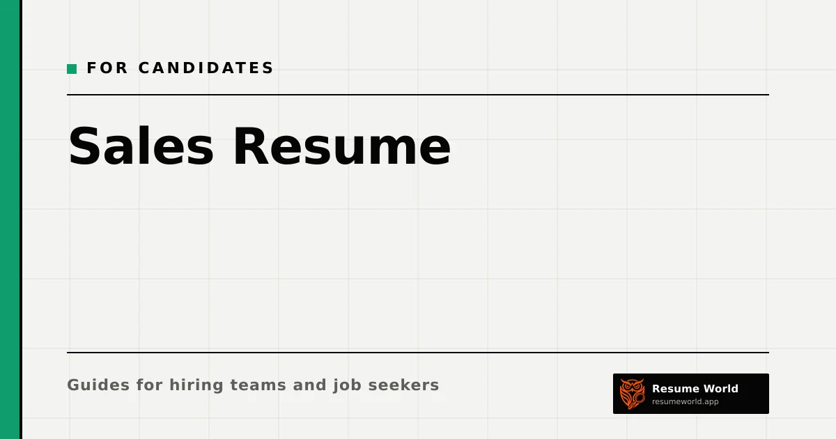 Sales Resume: How to Present Quota, Deals and Sales Motion — Resume World