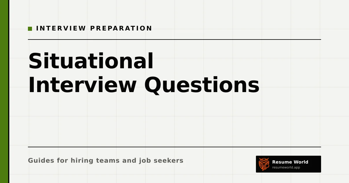 Situational Interview Questions: Examples and How to Answer Them — Resume World