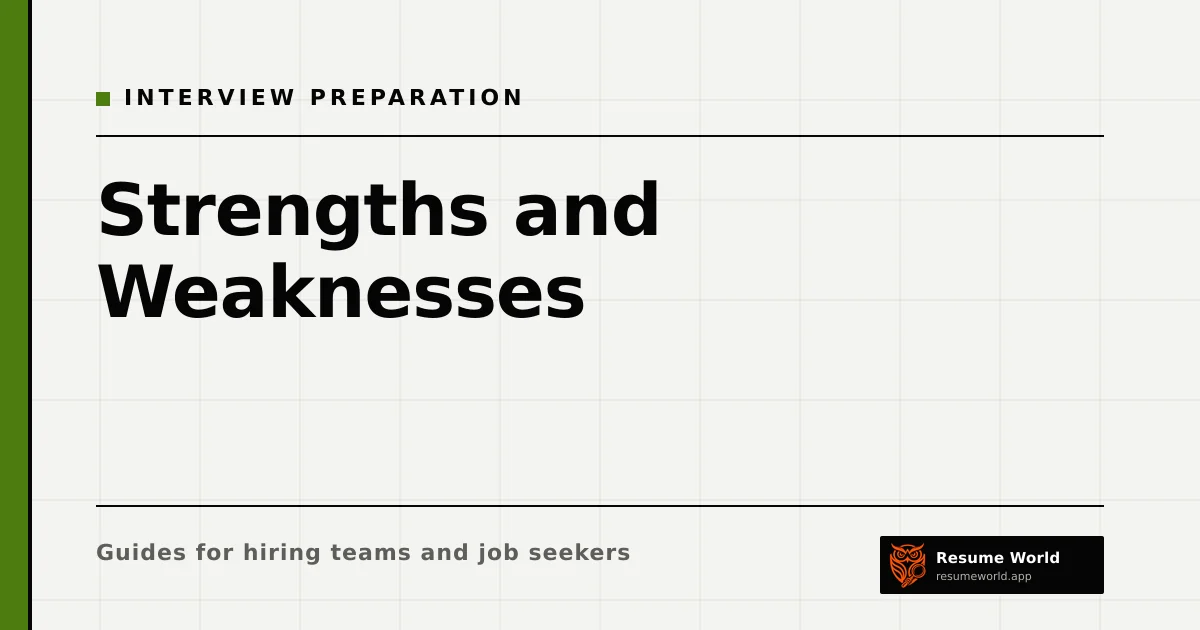 Strengths and Weaknesses: How to Answer Both in an Interview — Resume World