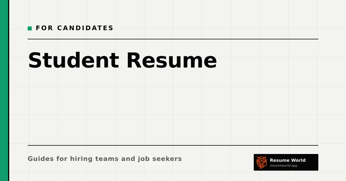 Student Resume: What to Include and How to Lay It Out — Resume World
