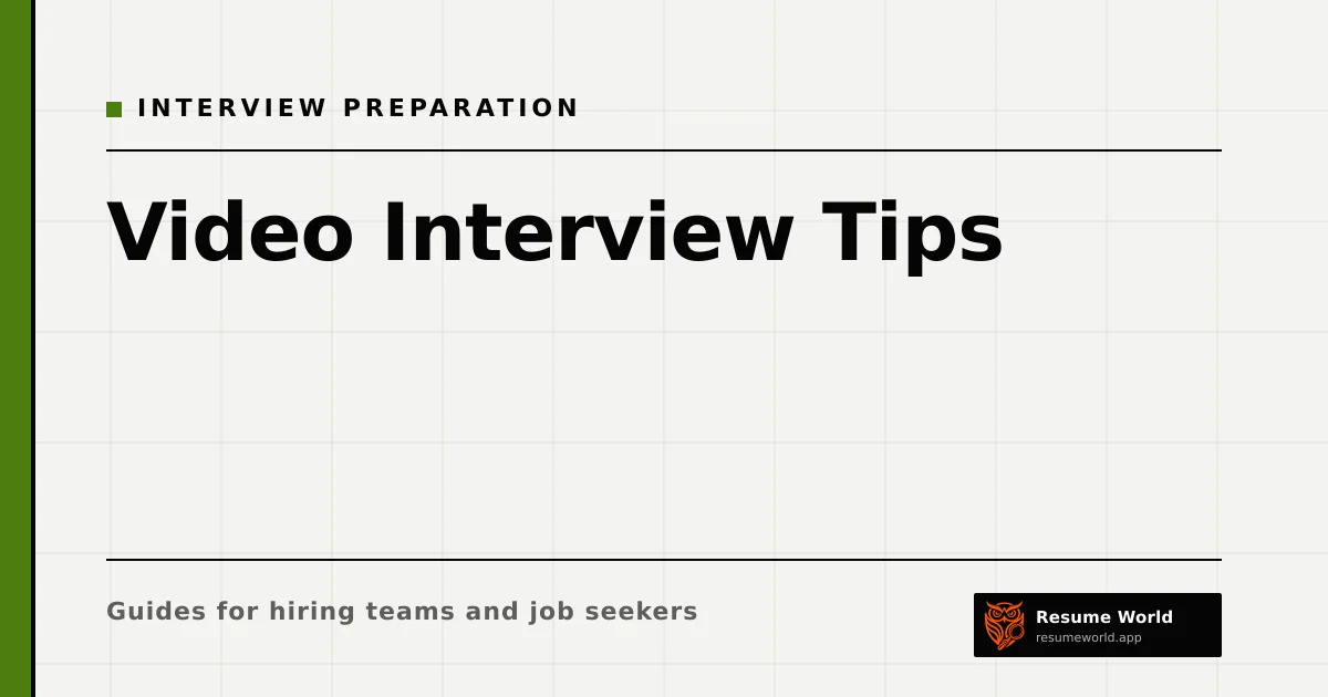 Video Interview Tips: Setup, Camera, Body Language and Technical Checks — Resume World